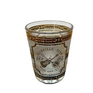 Nashville Tennessee Music City Culver 22K Gold  Trim Shot Glass